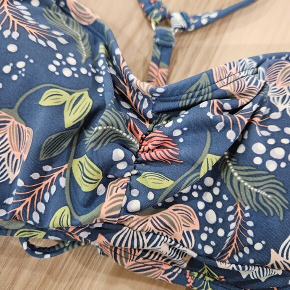 Title Nine Tidal Rave Underwire Agave Blue Floral Bikini Top Keukenhof 32C Swim - Picture 6 of 14